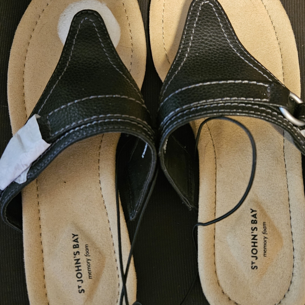 St. John's Bay Black and Tan Women's Sandals